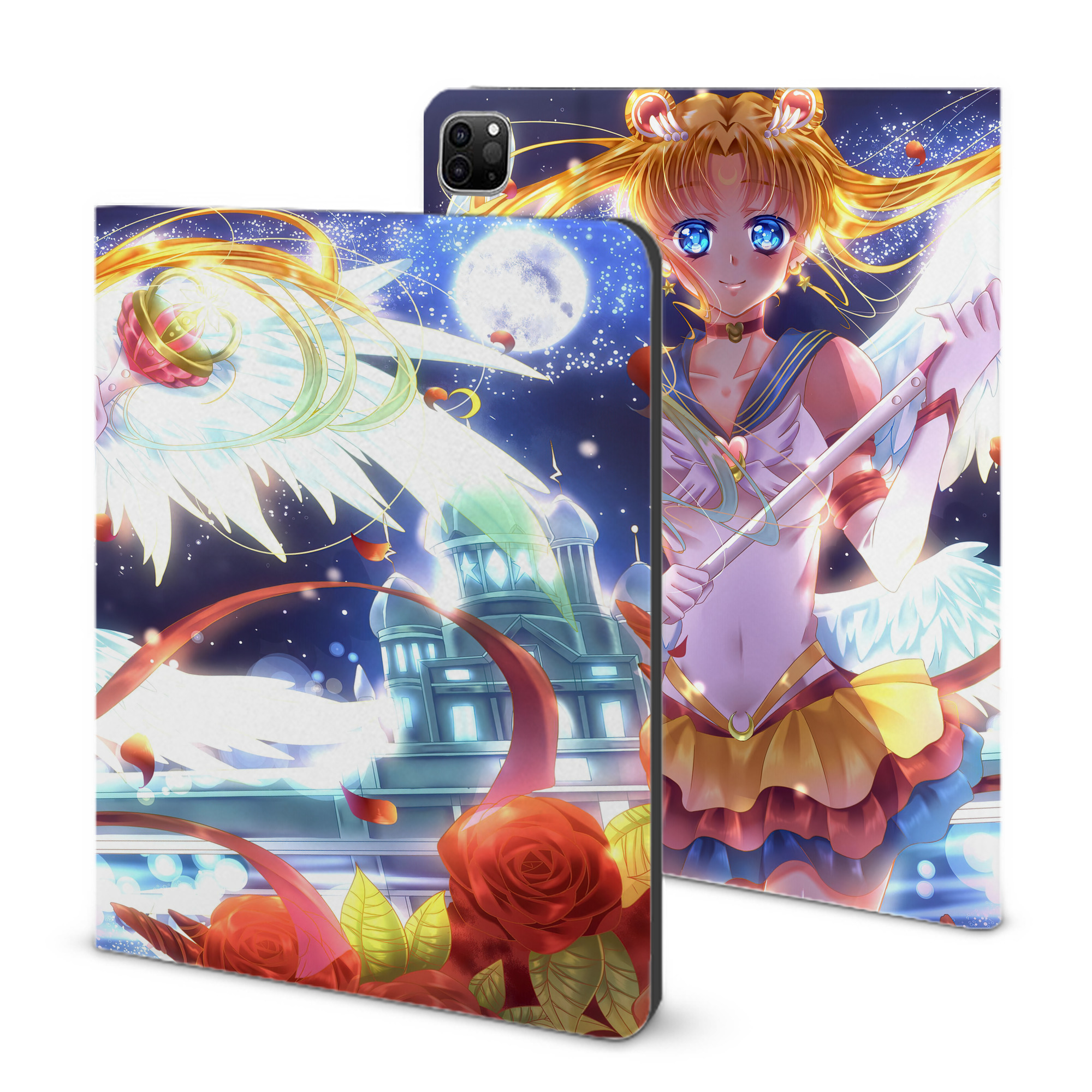 （画像用） 美少女戦士セーラームーン Sailor Moon IPad ケース ブック型 PUレザー TPU 耐衝撃 軽量 薄型 ペン収納なし 全面保護 IPad 各モデル対応
